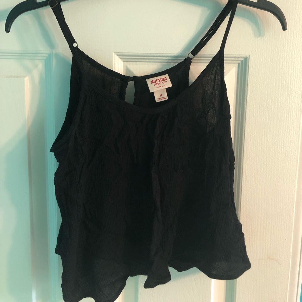 Cropped black tank top